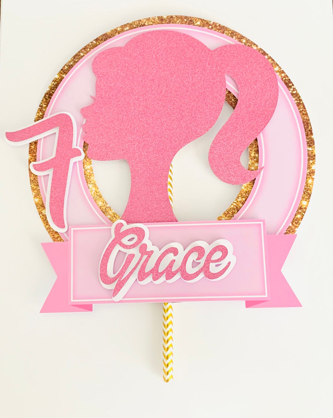 Personalized Barbie Theme Cake Topper | Etsy