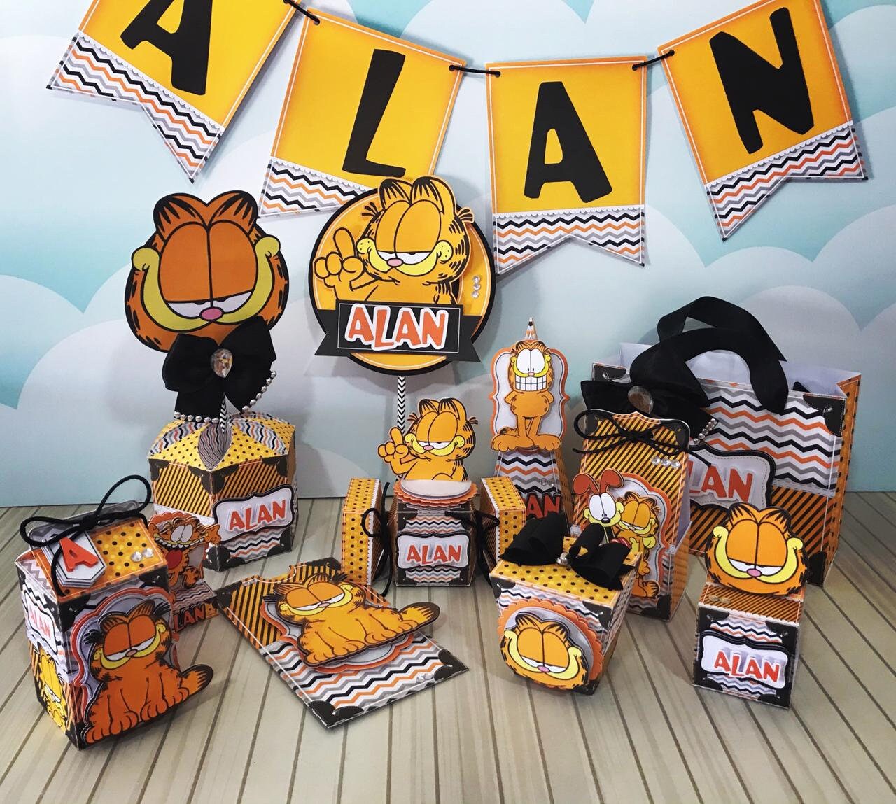 Personalized Garfield Theme Cake Topper | Etsy