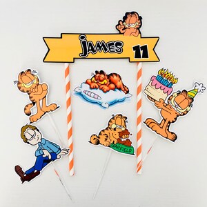 Personalized Garfield Theme Cake Topper | Etsy