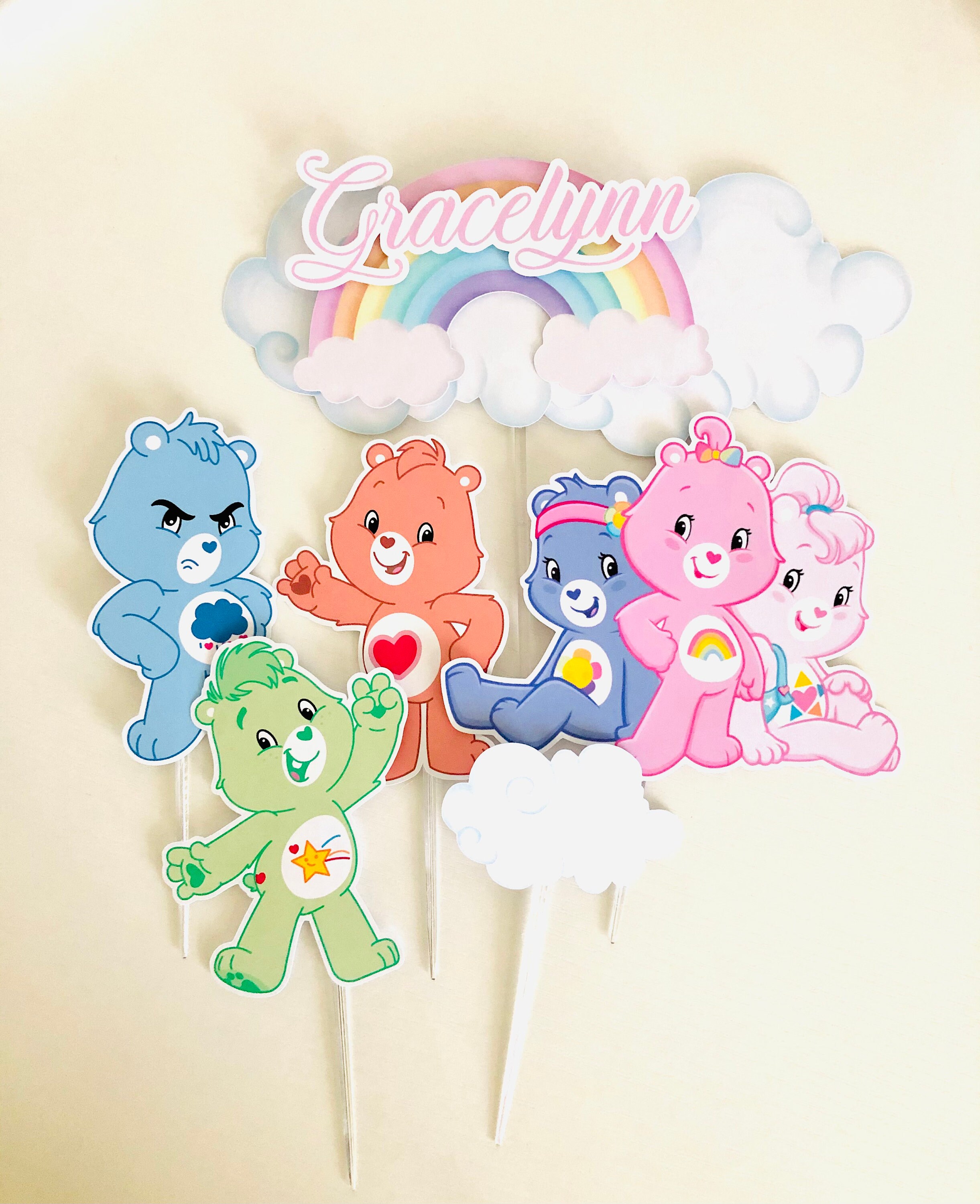 Personalized Care Bears Theme Cake Topper Etsy