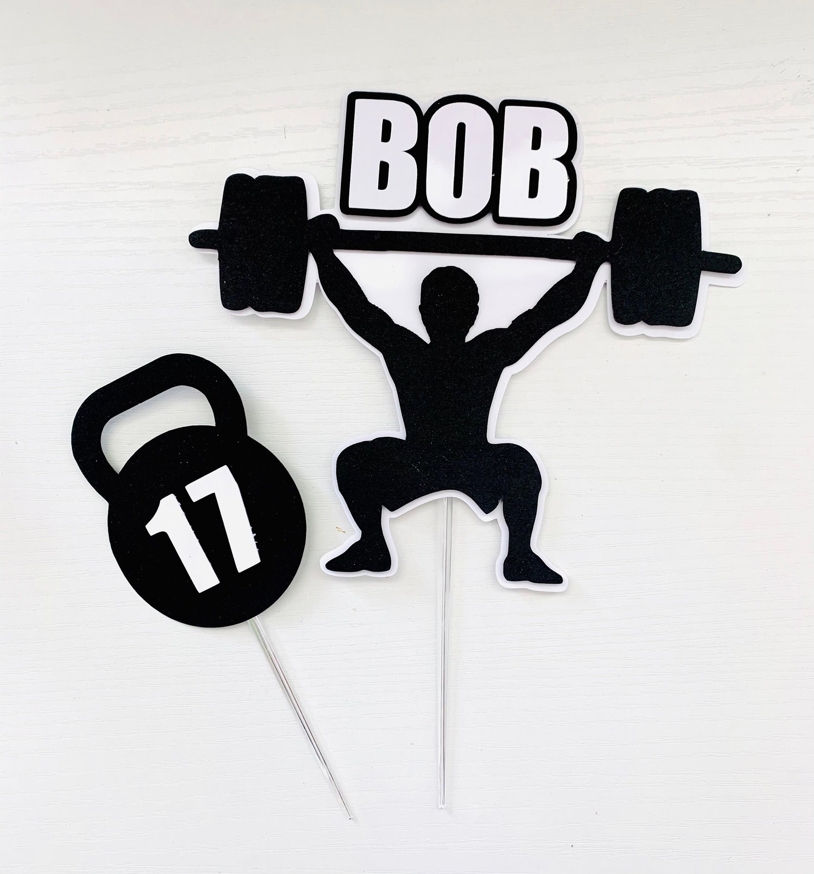 Personalized Weight Lifting Gym Theme Cake Topper | Etsy