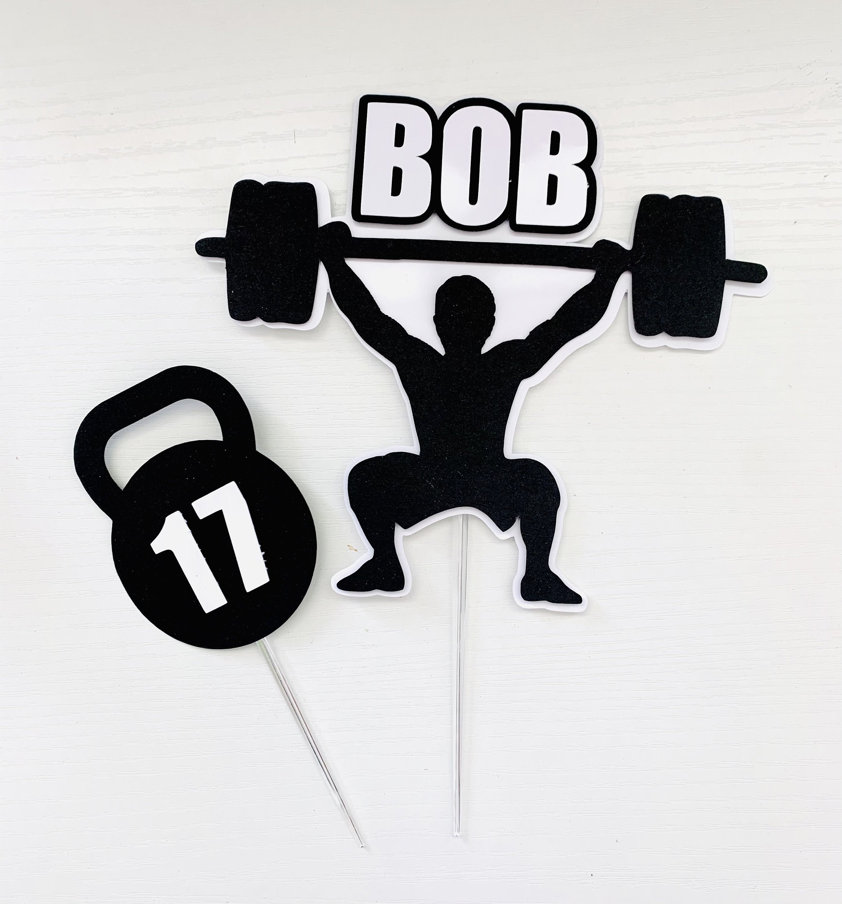 Personalized Weight Lifting Gym Theme Cake Topper | Etsy