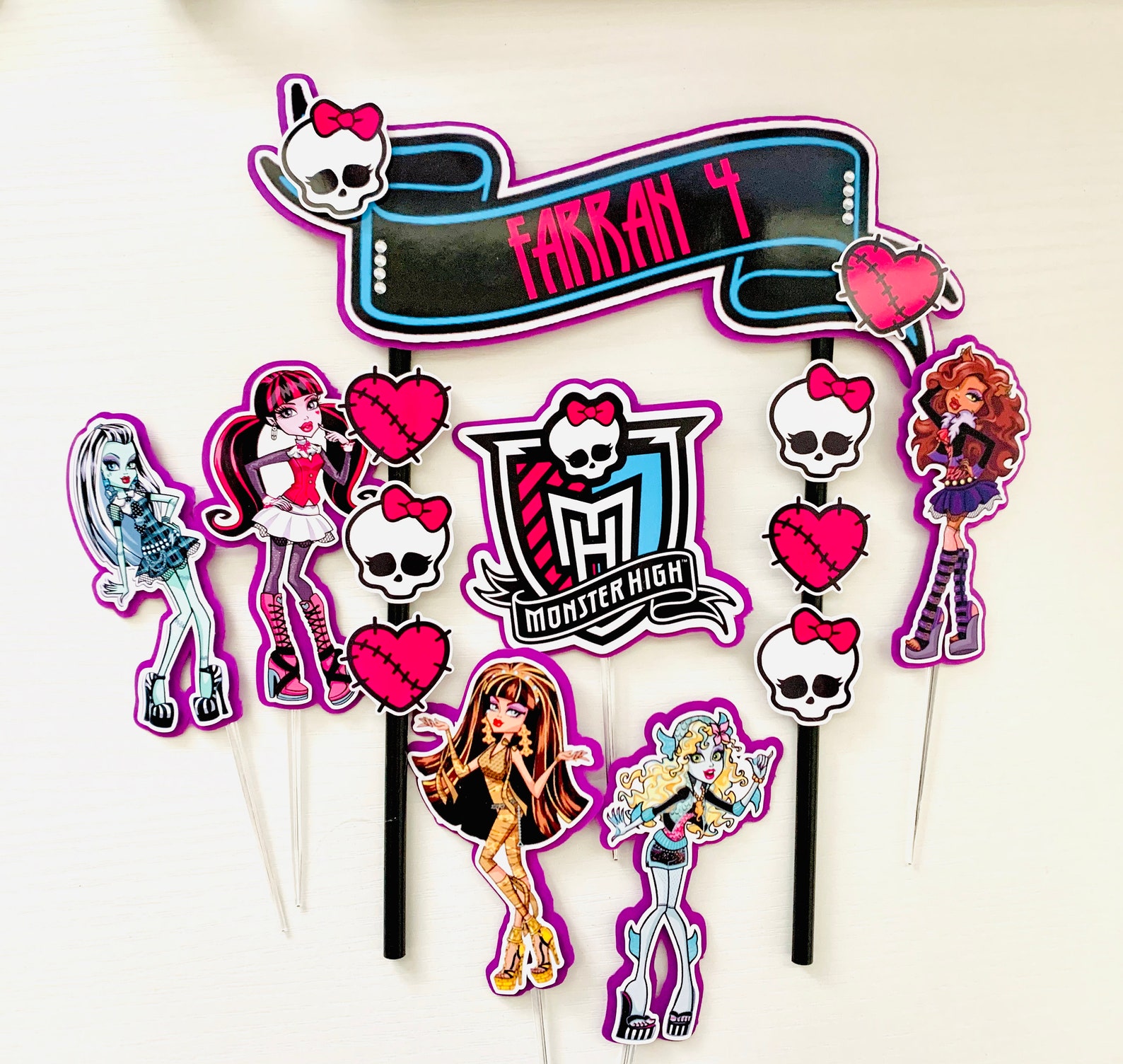 Topper personnalisé monster high theme cake | Etsy
