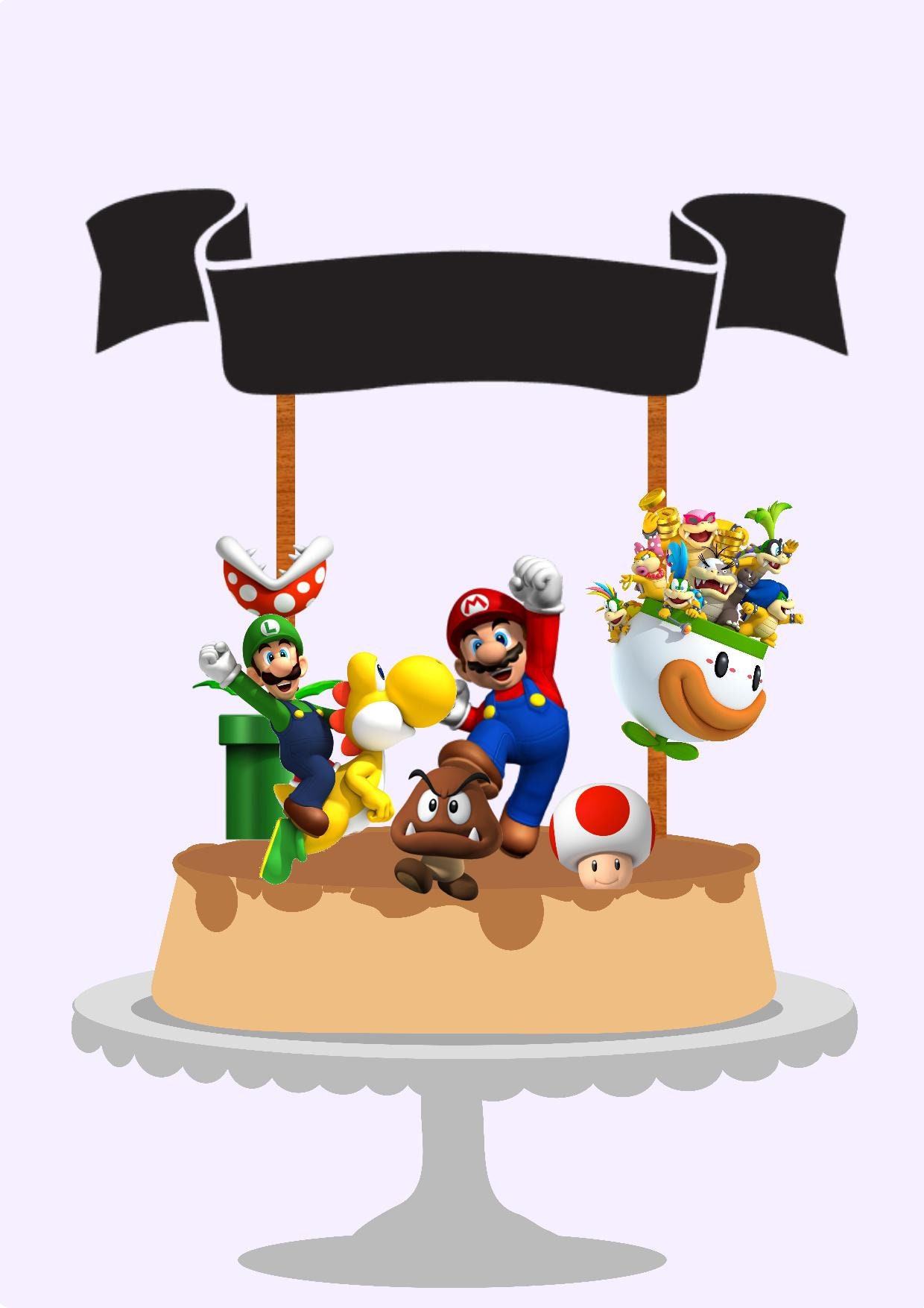 Personalized Super Mario Bros Cake Topper | Etsy