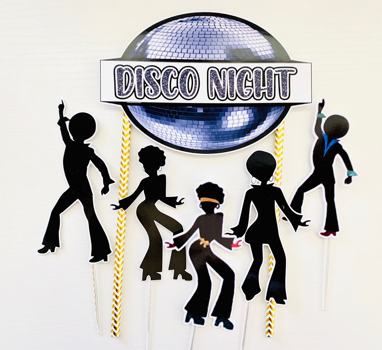 Topper de pastel de música disco personalizado Etsy