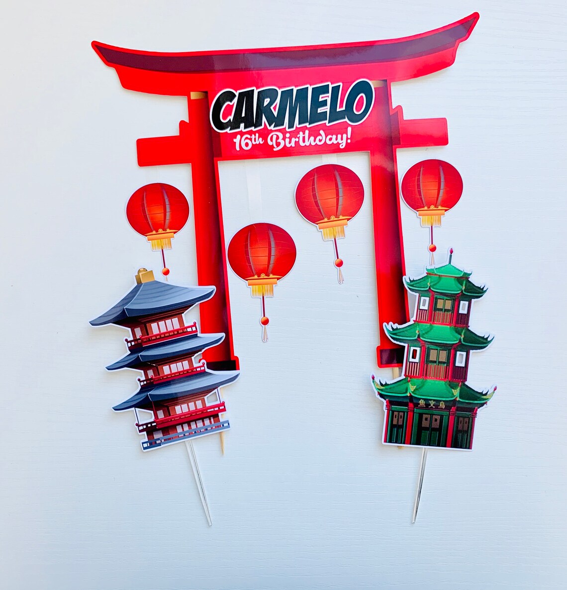 Personalized Japan Theme Cake Topper Etsy