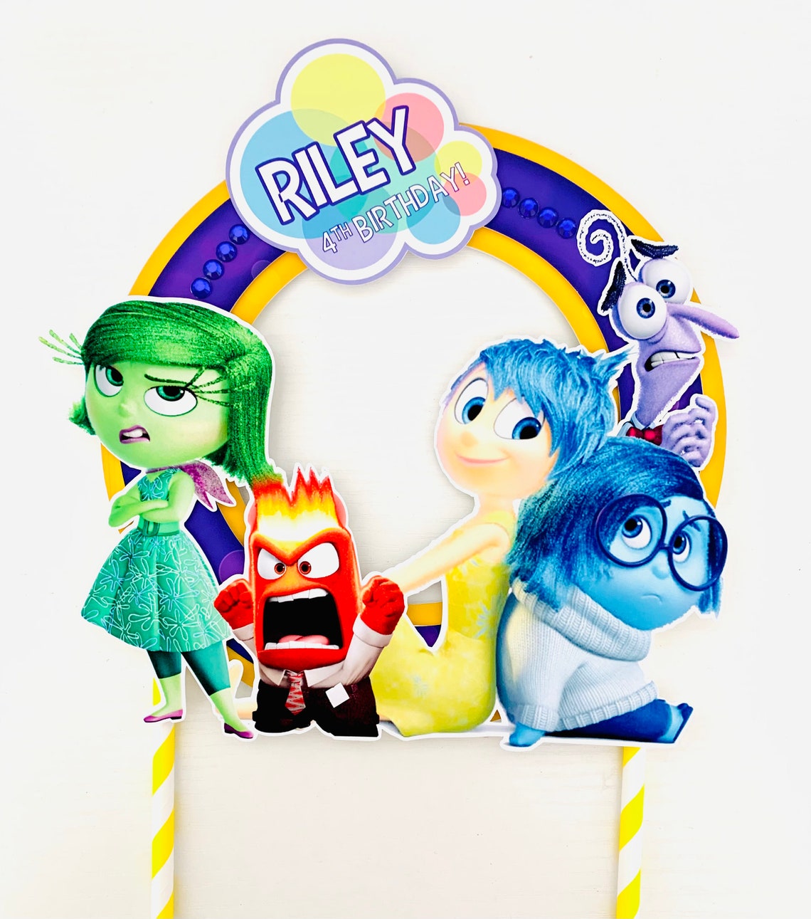 Personalized Inside Out Theme Cake Topper | Etsy