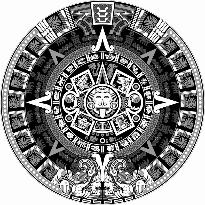 Laser cut file for mayan calendar dxf file mayan calendar Etsy Polska