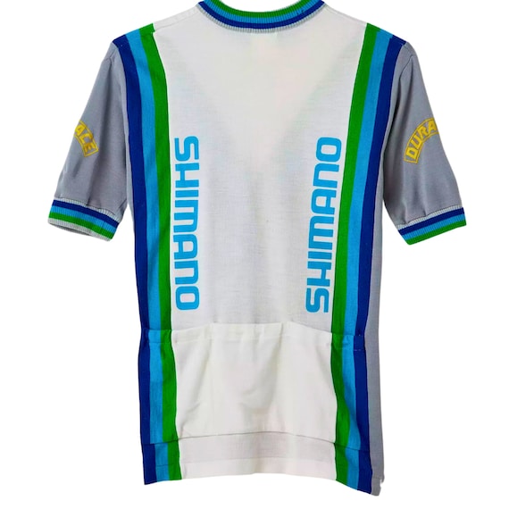 Vintage Shimano Retro Striped Bicycle Jersey Shirt - image 2