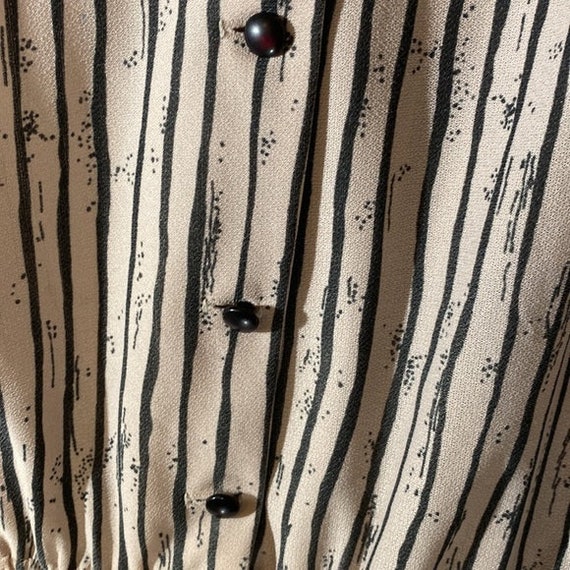 70s Vintage Rustic Stripe Mauve Button-down Dress - image 6