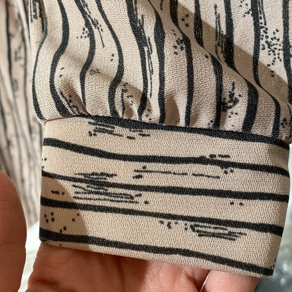 70s Vintage Rustic Stripe Mauve Button-down Dress - image 5