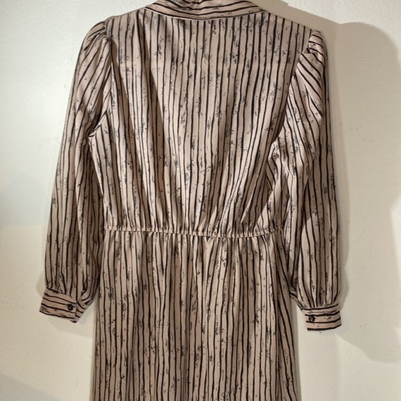 70s Vintage Rustic Stripe Mauve Button-down Dress - image 3