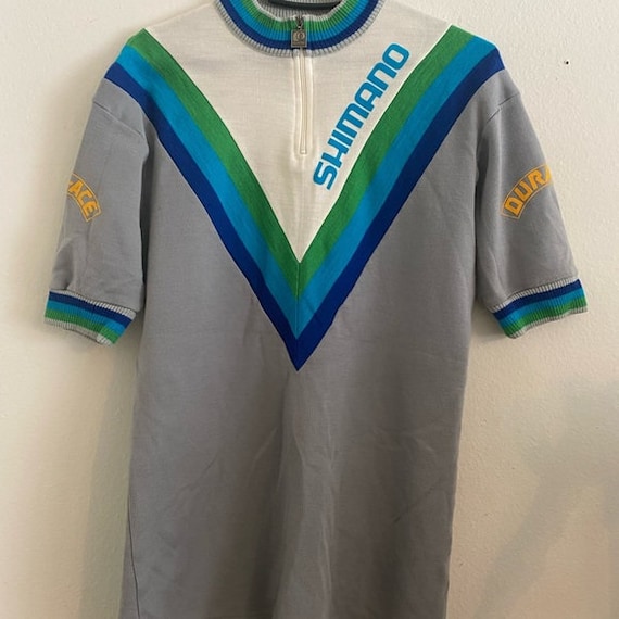 Vintage Shimano Retro Striped Bicycle Jersey Shirt - image 4