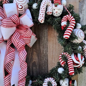 Candy Cane Front Door Christmas Wreath