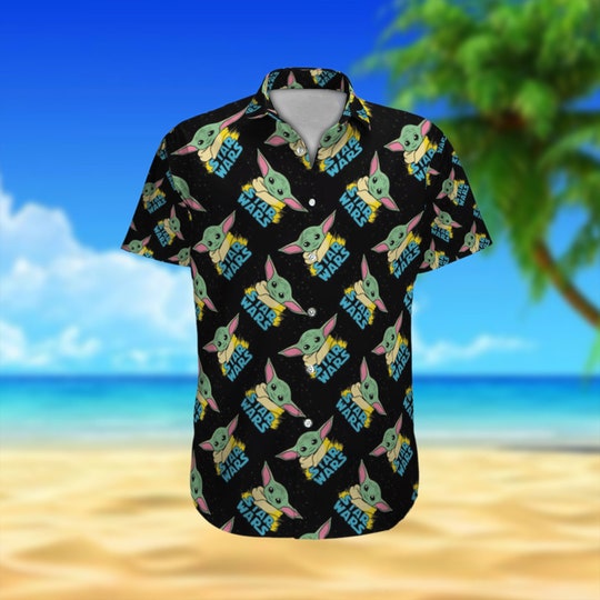 Disover Baby Yoda Hawaiian Shirt, Yoda Starwars Button Shirt