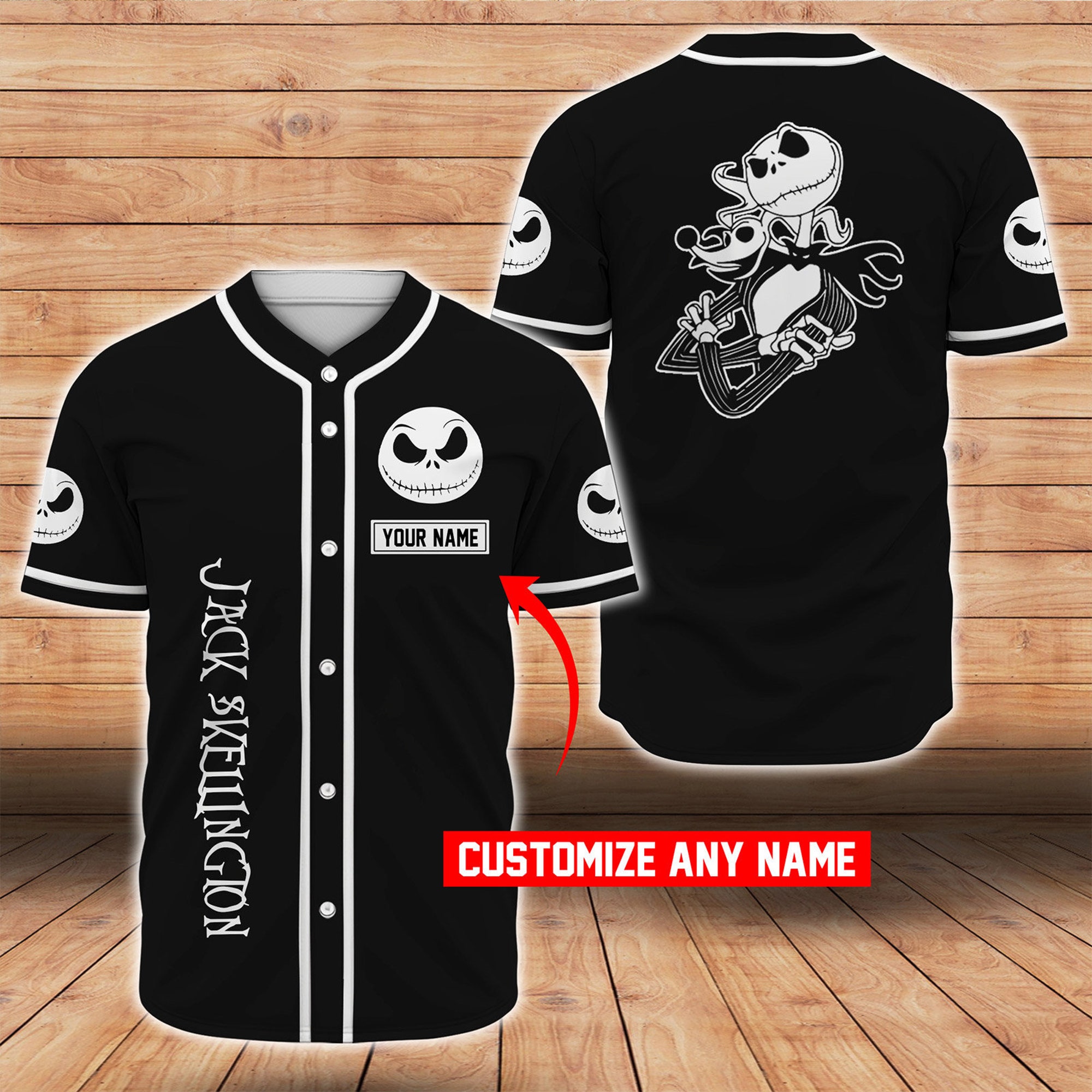 Personalized Jack Skellington Baseball Shirt, Jack Baseball Jersey