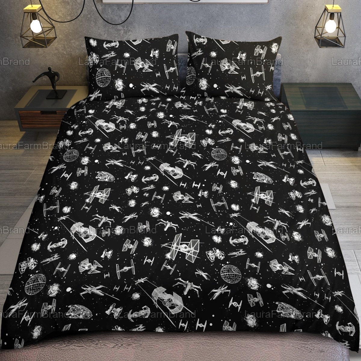 Baby Yoda Bedding Set Yoda Starwars Bed Set Yoda Lover Duvet Etsy