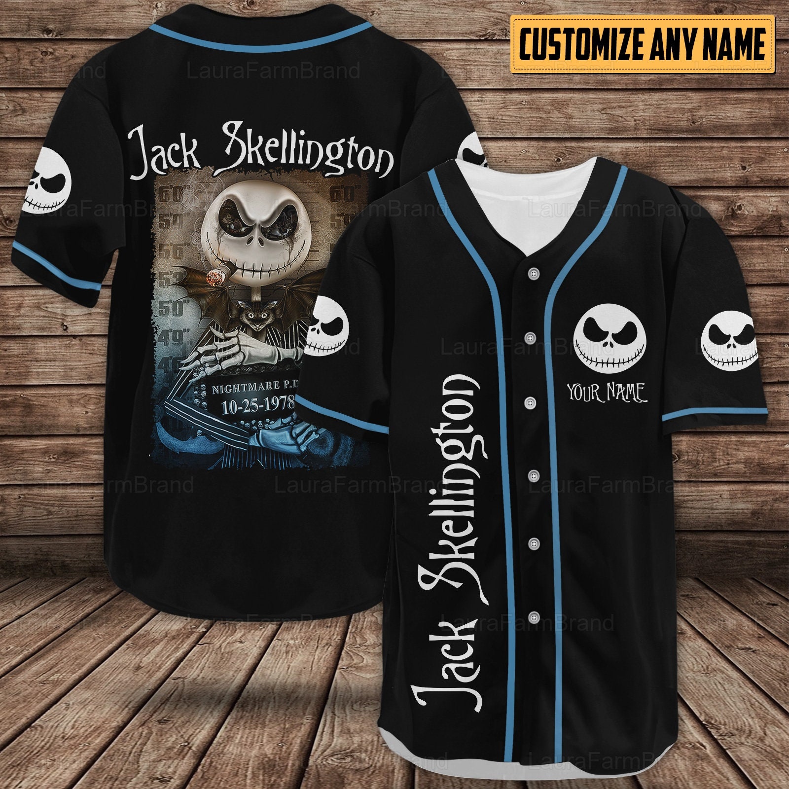 Discover Personalized Jack Skellington Baseball Shirt, Jack Skellington Shirt