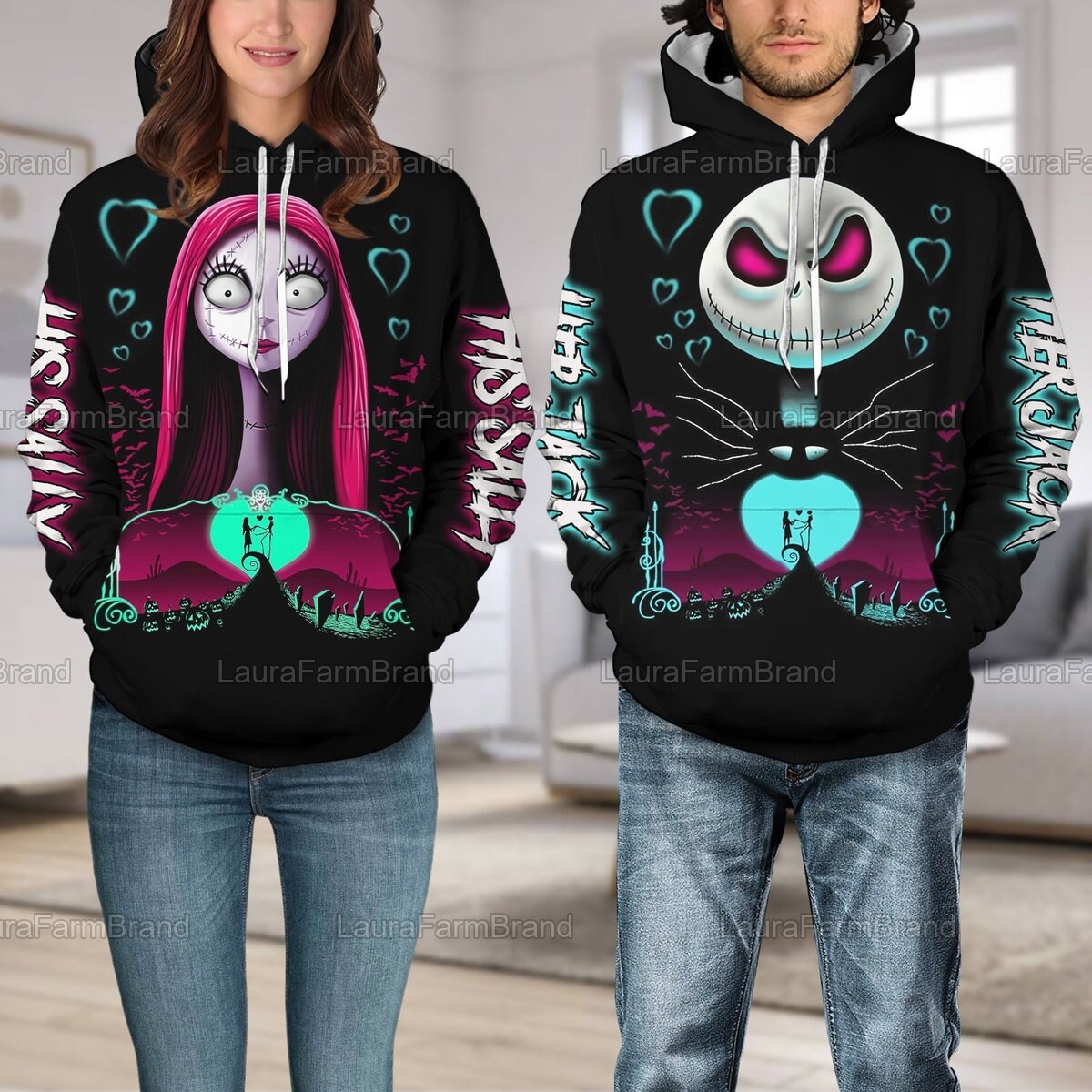 Jack and Sally Hoodie - Etsy