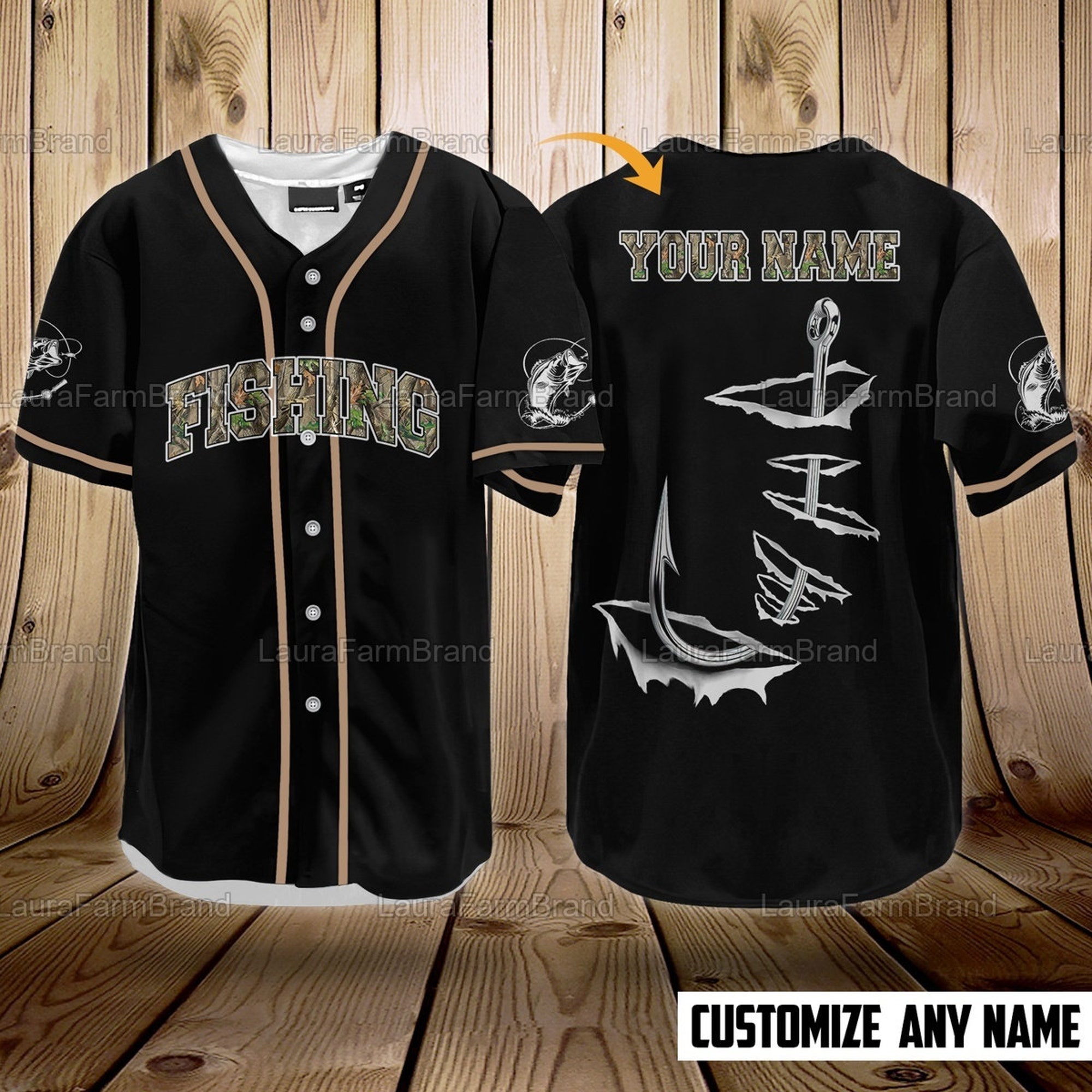 Discover Personalized Name Fishing Baseball Jersey