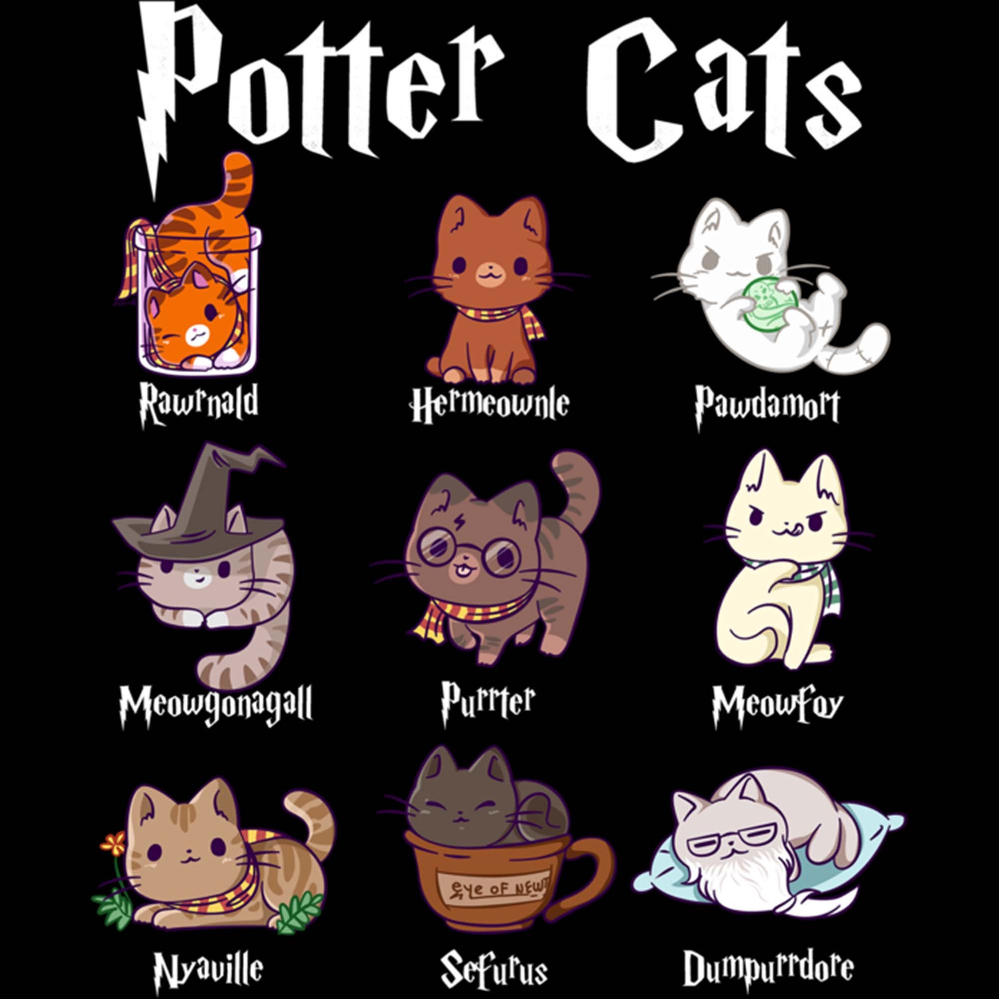 Potter Cats Harry Pawter Kitten Digitals Cat Lover Cat Etsy