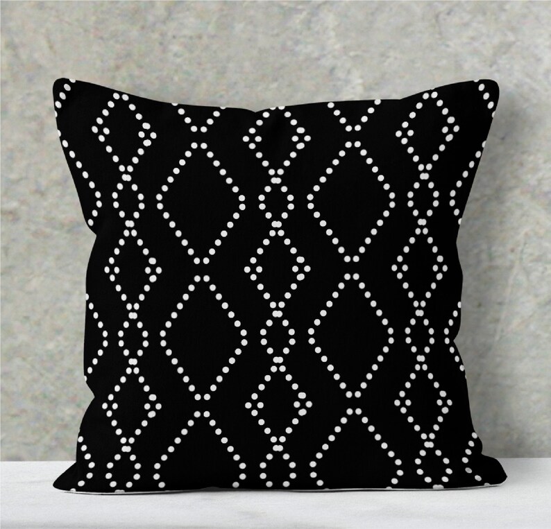 Black and White Pillow Covers Black Pillow Covers Black Etsy