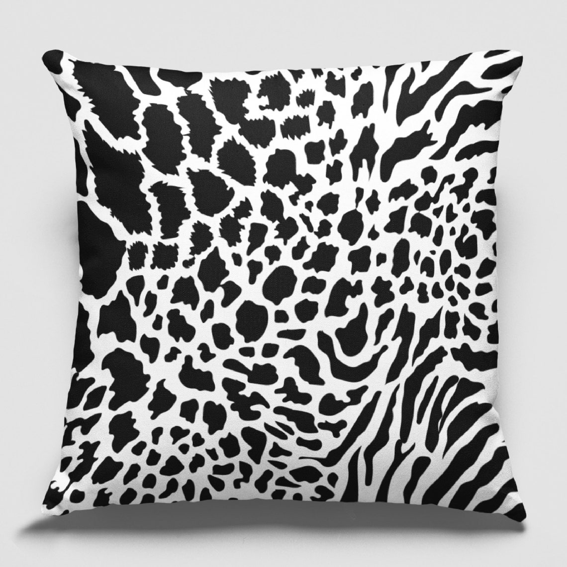 Black and White Leopard Pillow Cases Zebra Printed Cushion Etsy UK