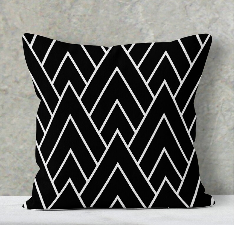 Black and White Pillow Covers Black Pillow Covers Black Etsy