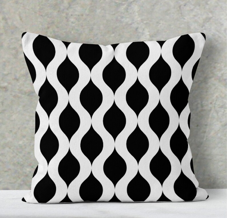 Black and White Pillow Covers Black Pillow Covers Black Etsy