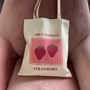 Strawberry Canvas Tote Bag, Grocery Tote Bag, Sweet AF, Cute Tote Bags  Aesthetic, Reusable Bag, Aesthetic Tote Bag Canvas, Beach Bag -  Norway