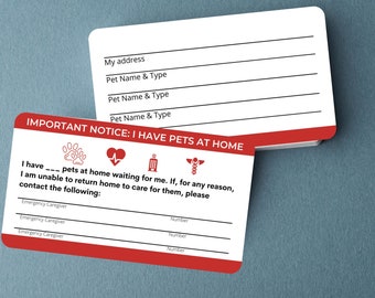 Emergency: Pet Information Wallet Card