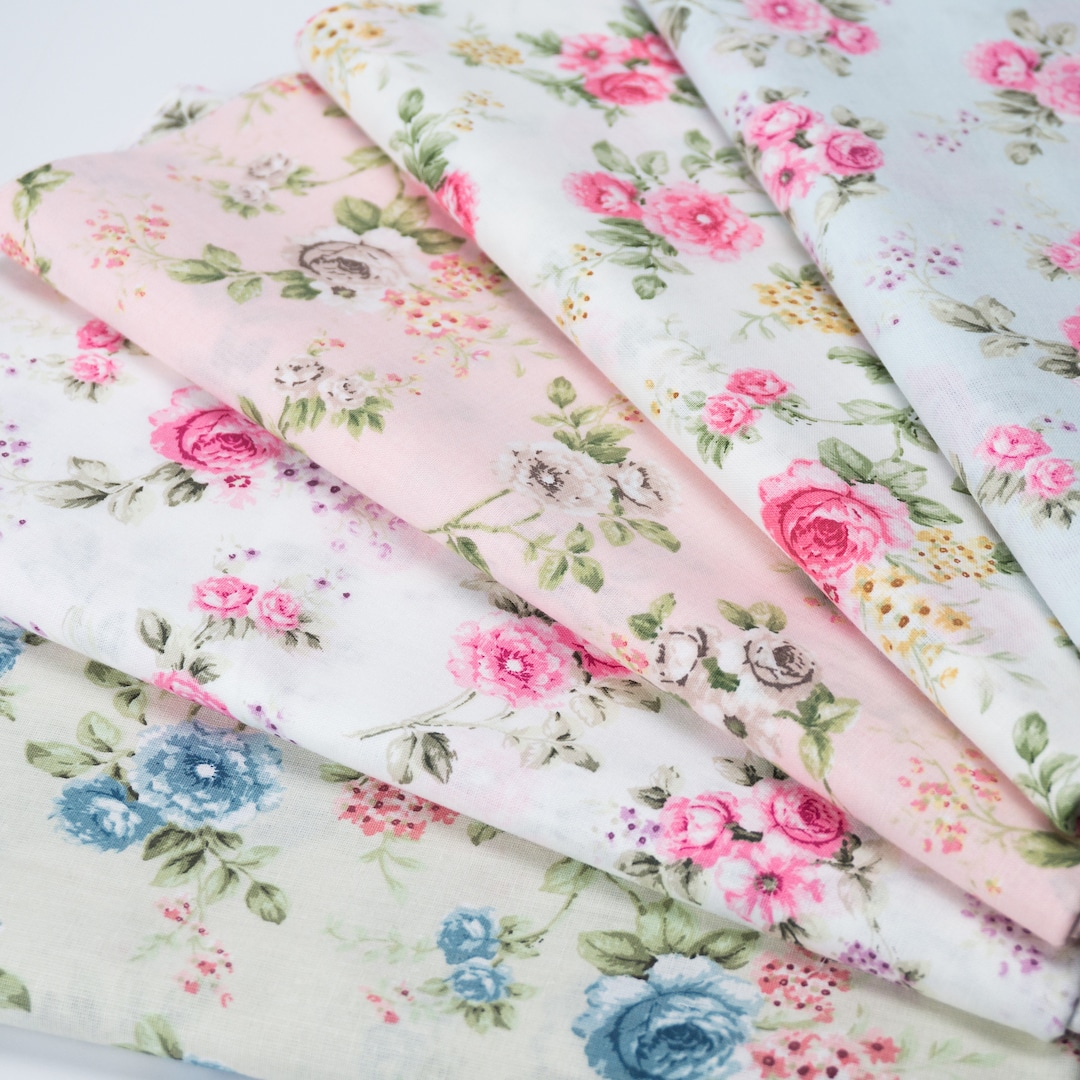 Poplin Stoff Winter Blossom Stoff Baumwolle Stoff Flower Power