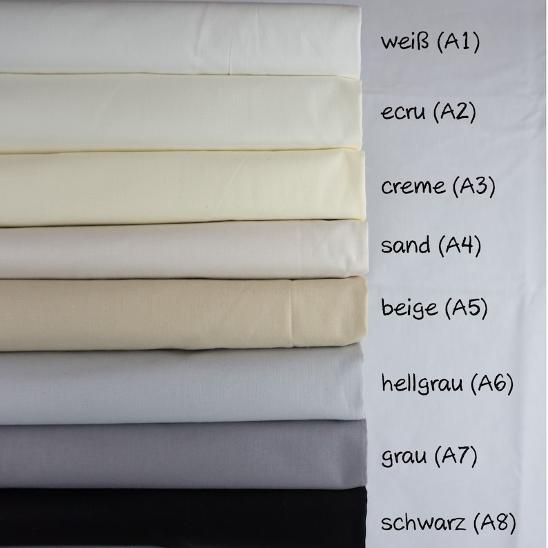 Baumwollstoff Meterware Uni Stoff weiß grau schwarz beige ecru 240 cm Maxi-Breite 100% Baumwolle Öko-Tex Baby Kind Bild 1