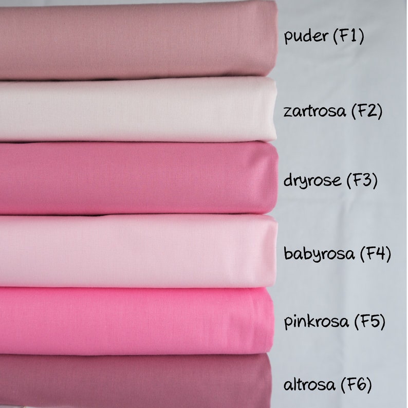 Baumwollstoff Meterware Uni Stoff rosa pink puder 240 cm Maxi-Breite 100% Baumwolle Öko-Tex Baby Kind image 1
