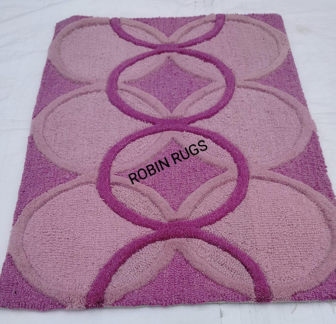 Low Loop Rug Handmade Tufted Wool Rug:high Low Loop Pile Flower Carpet - Etsy