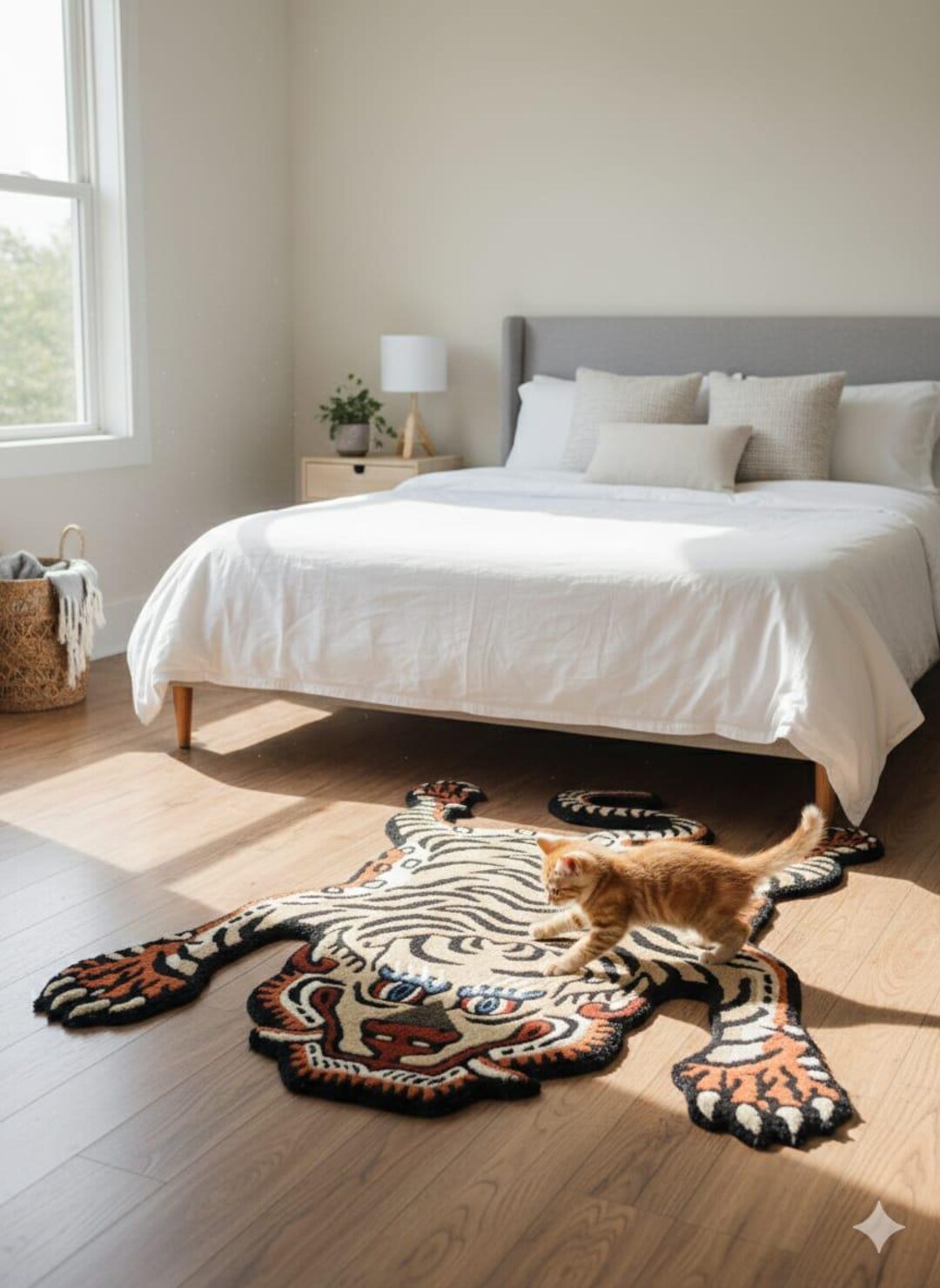 Hand-tufted Wool Tibetan Tiger Animal Print Design Rug for Living Room ...
