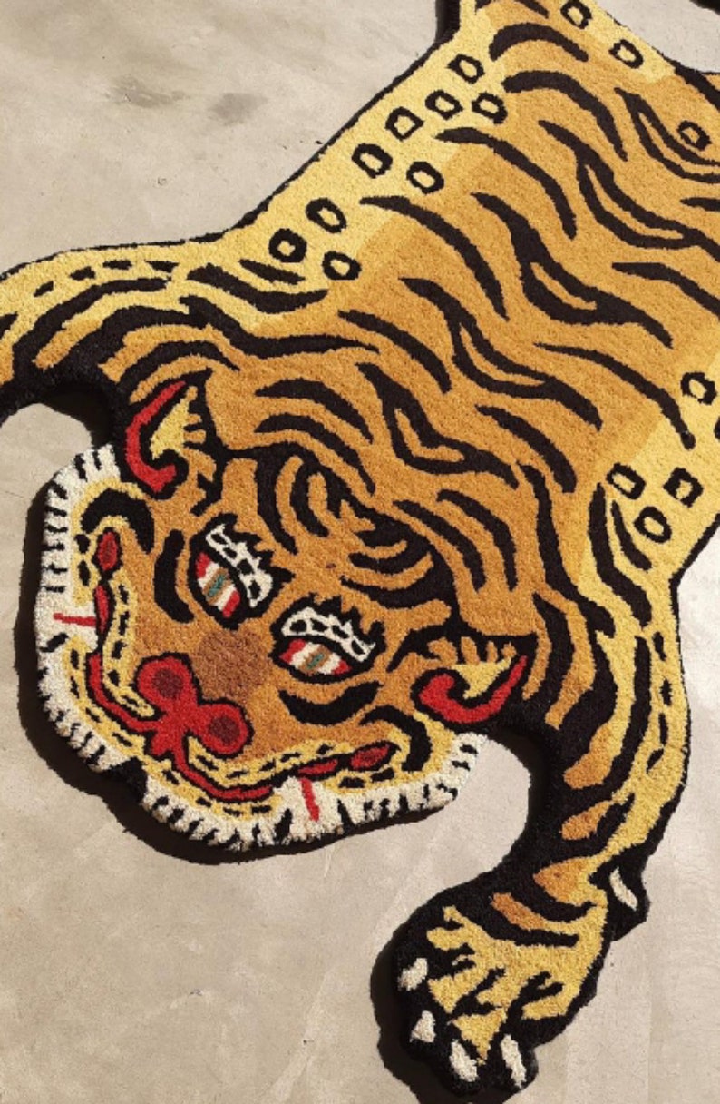 Tibetan Tiger Skin Rug Home Decor Mat Animal Skin Wall Hanging Etsy