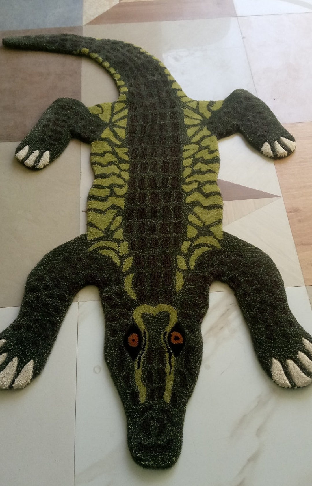Crocodile Skin Rug Home Decor Mat Animal Skin Wall Hanging for Living ...