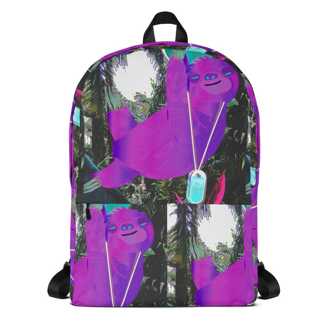 Purple Sloth Backpack - Tropical Bags - Abstract Animal Design ...