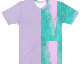 Abstract Lavender & Turquoise T-Shirt: Soft Athleisure Tee