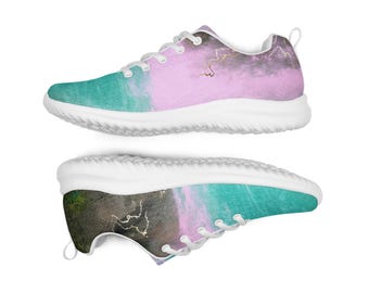 Aqua Purp Casual Athletic shoes - Christmas color footwear - walking sneakers - jogging footwear
