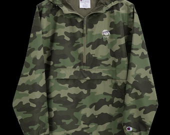 TPE Camo Champion Windbreaker: Lightweight Half-Zip Rain Jacket - Jogging top athleisure - Rain resistant
