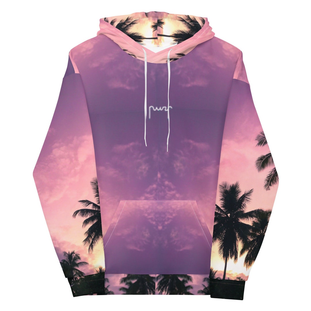 Colorful Palm Tree Hawaiian Print Women's Hoodie