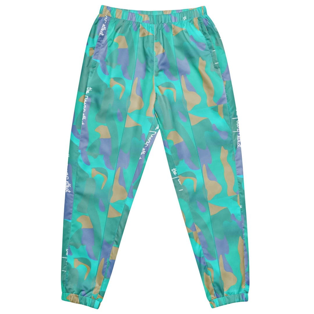 Turquoise Camo Track Pants: Relaxed Fit Athleisure Joggers - Etsy