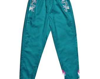 Teal Track Pants: Silky Soft Polyester, Elastic Waist & Ankle