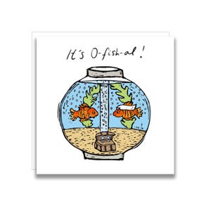 Tarjeta de boda de It's O-Fish-Al