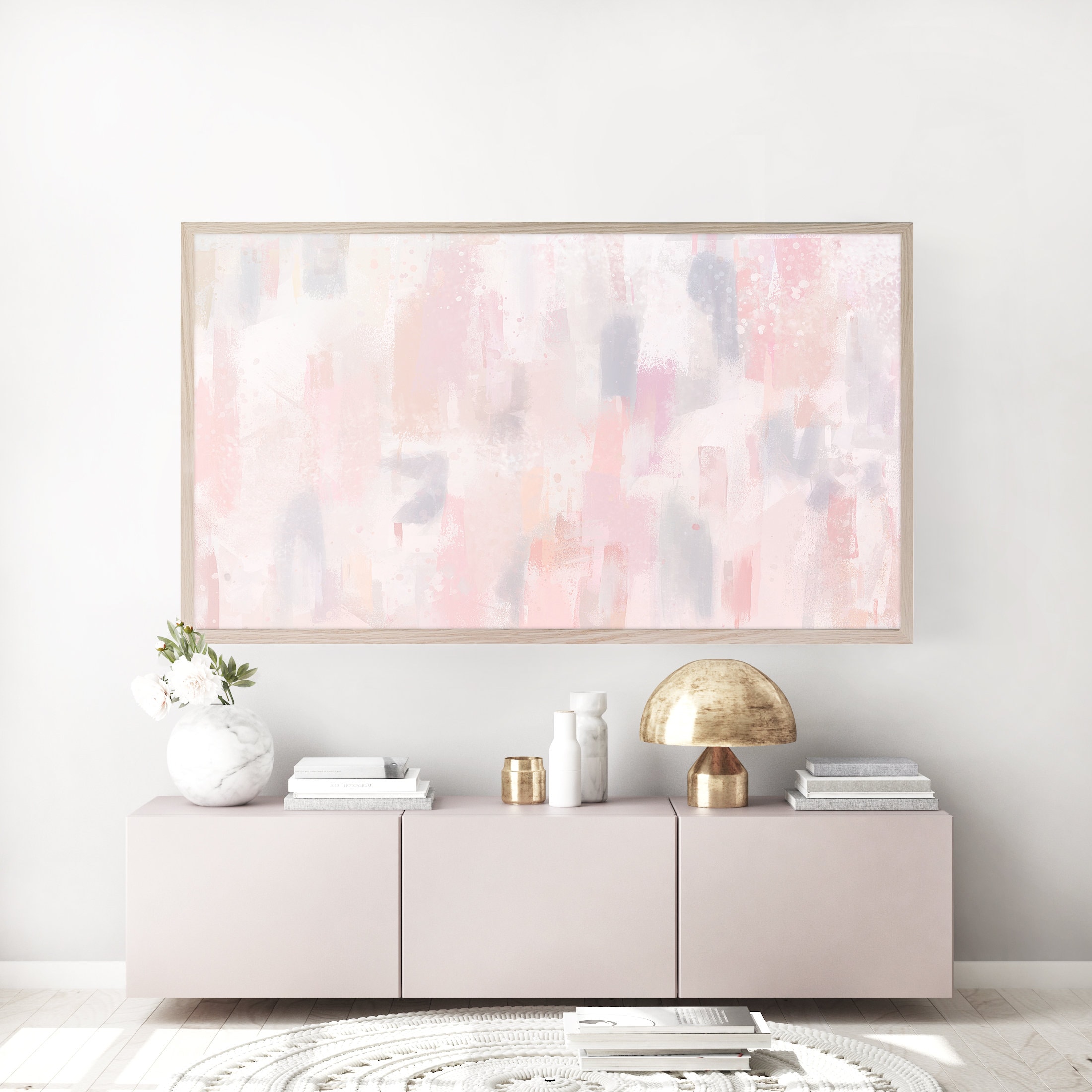TV Art for Frame Abstract Art Pastel Colours Frame Tv Art Etsy