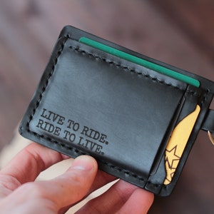 Tarjetero, Llavero, Billetera, Tarjetero, Tarjetero, Cartera con anillo, Regalo personalizado, Billetera, Tarjetero de cuero