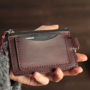 Portacarte Portachiavi in pelle Portafoglio Portacarte Portachiavi Portachiavi Portafoglio Regalo per lui Portafoglio identificativo Portafoglio personalizzato