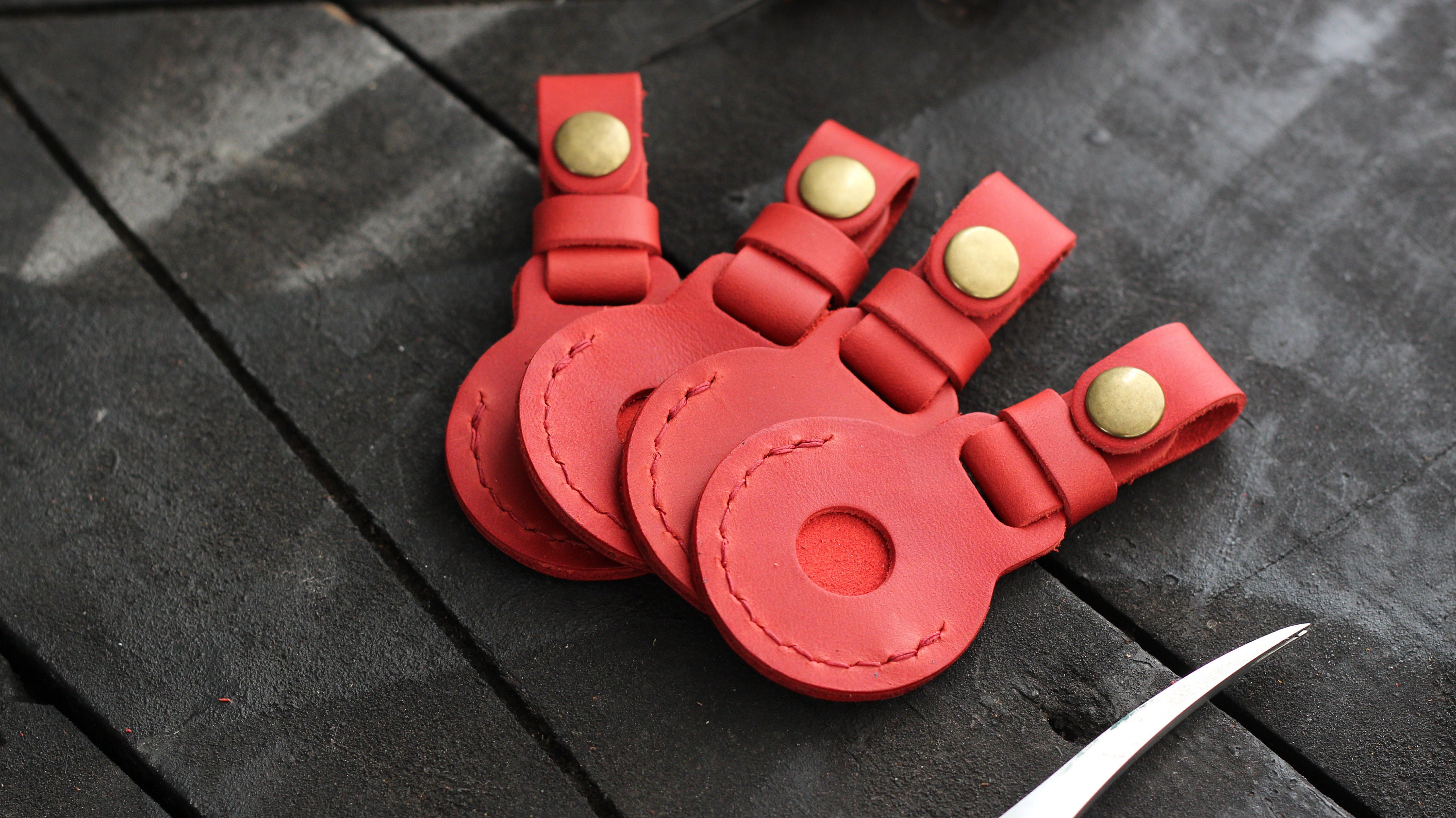 Genuine Leather Keyring for Apple AirTag AirTag Keychain Case Etsy